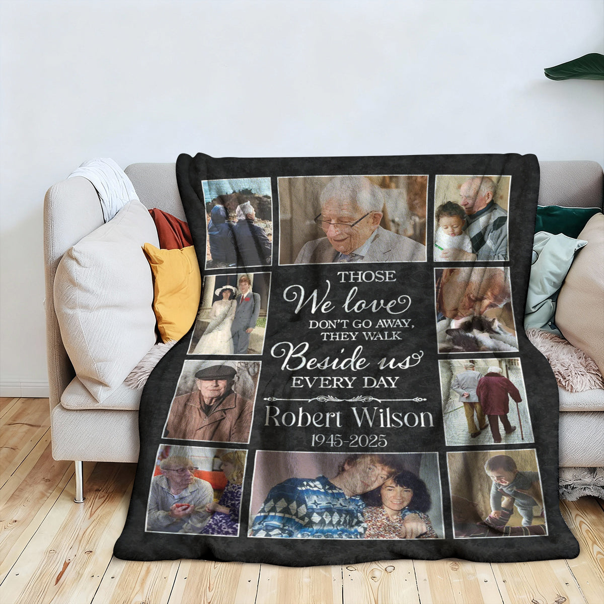 Memorial Photo Collage Blanket Personalized, Gifts For Someone Grieving, Those We Love Don T Go Away Blanket