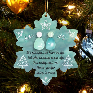 Snowflake Eternal Friendship, Personalized Acrylic Ornament, Gift For Besties, Friends