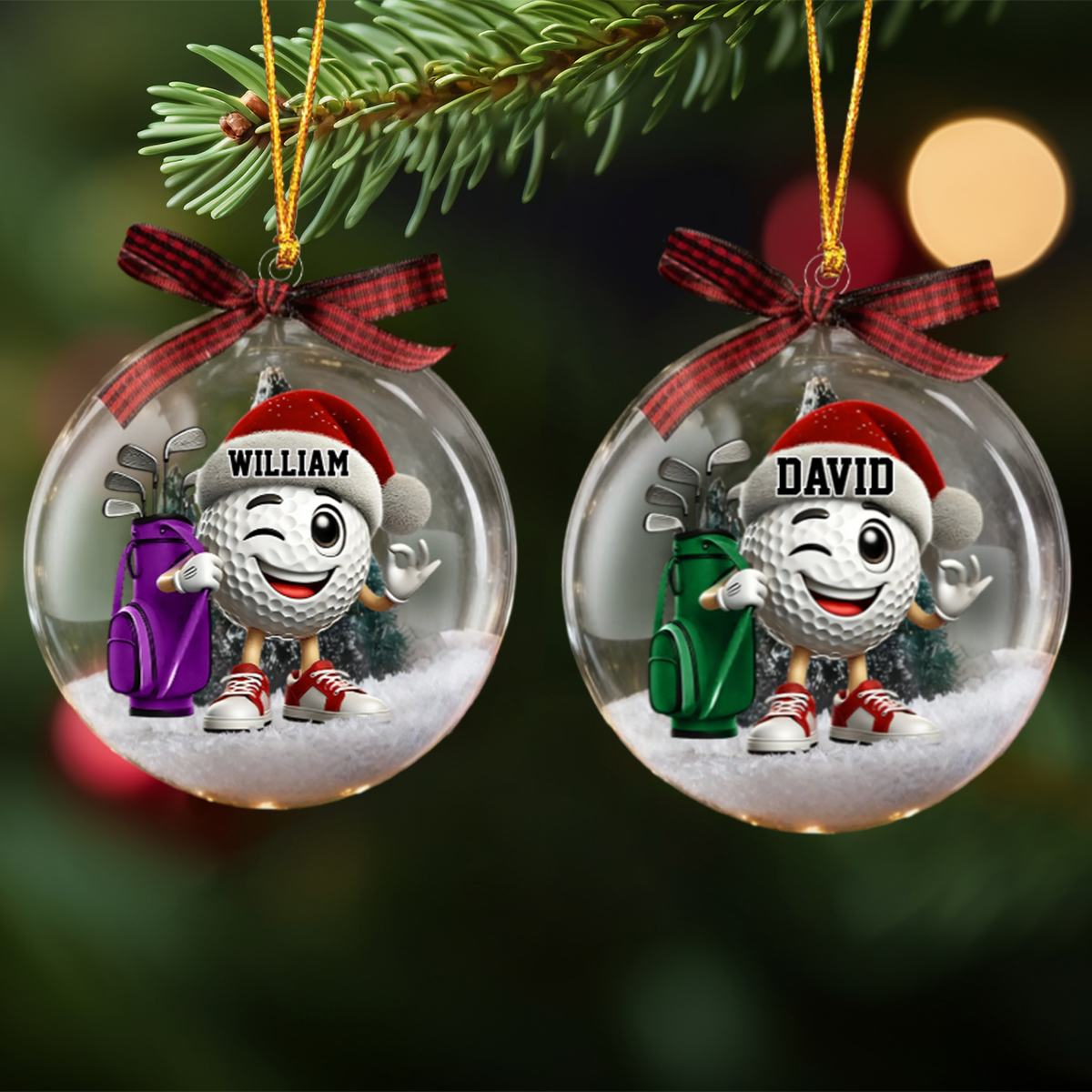 Golf Player Snow Globe Christmas Personalized Ornament