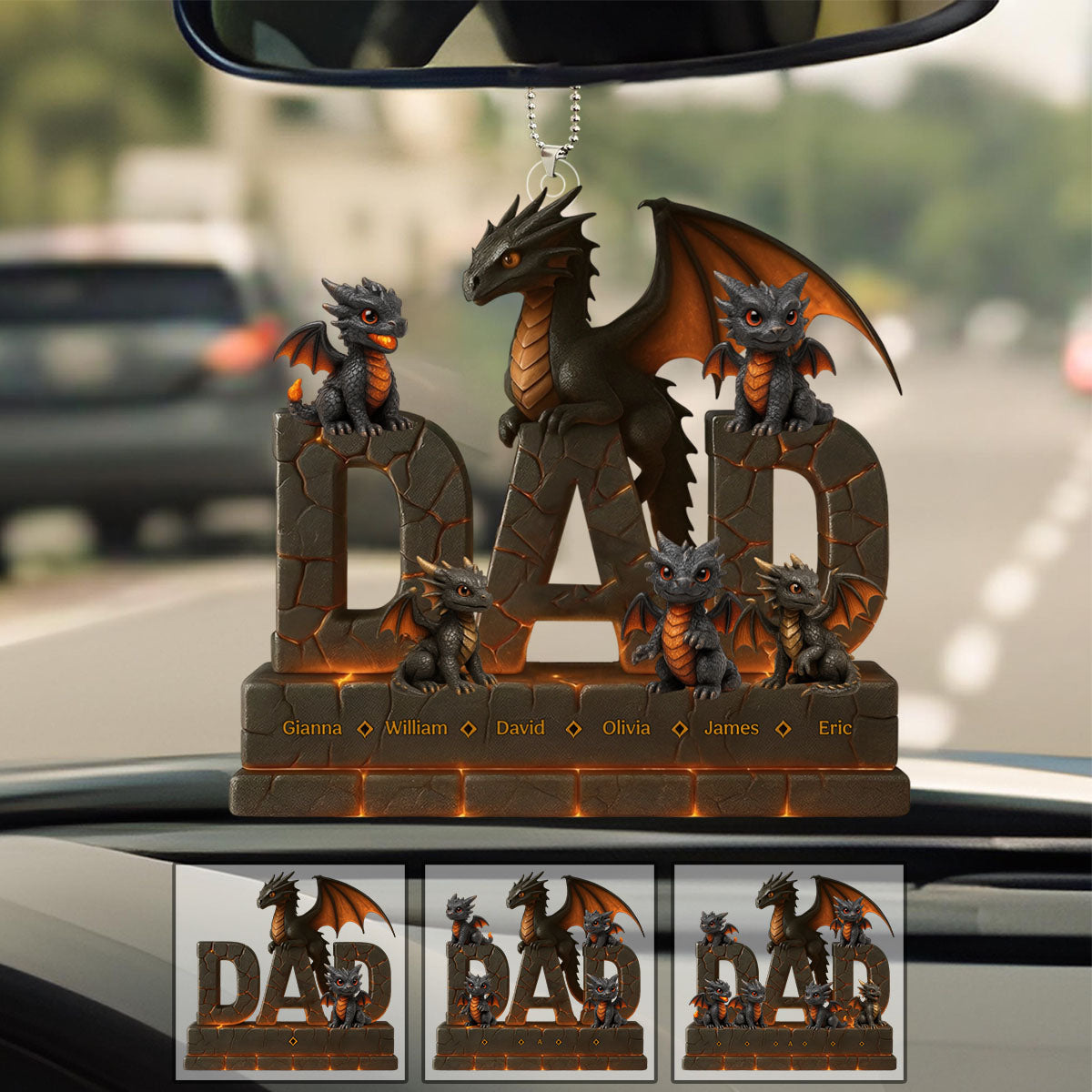 Fire Dragon Dad Acrylic Ornament Personalized Gifts For Dad