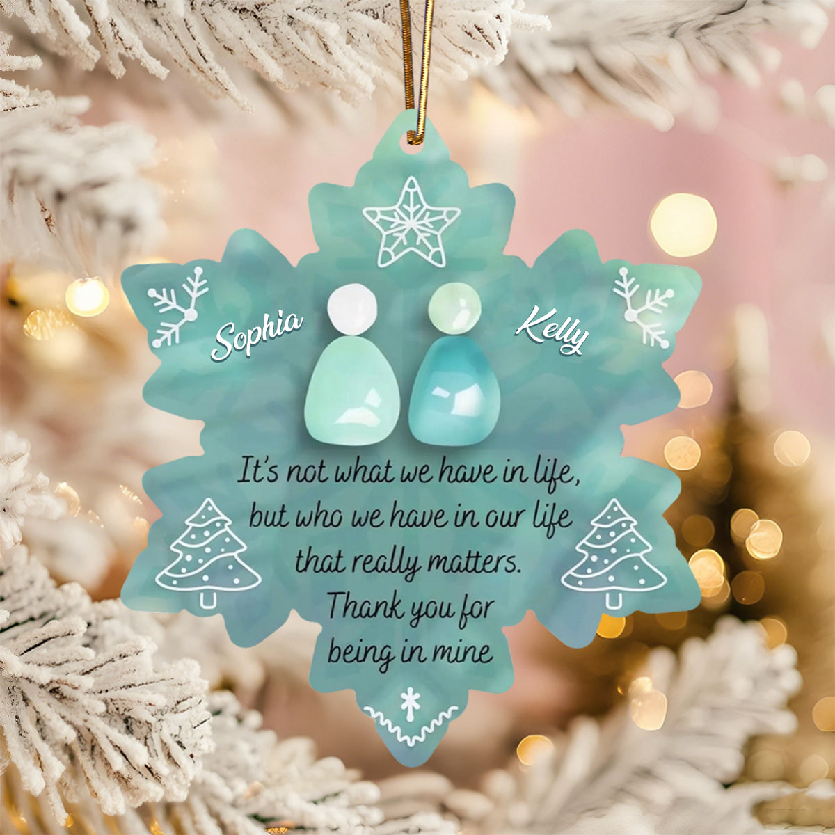 Snowflake Eternal Friendship, Personalized Acrylic Ornament, Gift For Besties, Friends