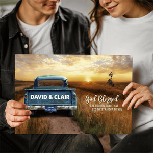 Personalized Vintage Truck Farmhouse Canvas Gift for family,couple