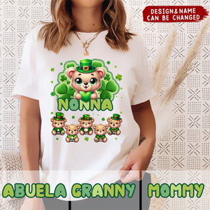 Personalized Grandma Bear With Cute Grandkids Pure cotton T-shirt