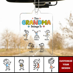 This Grandma Belongs To Drawing Personalized Acrylic Car Ornament