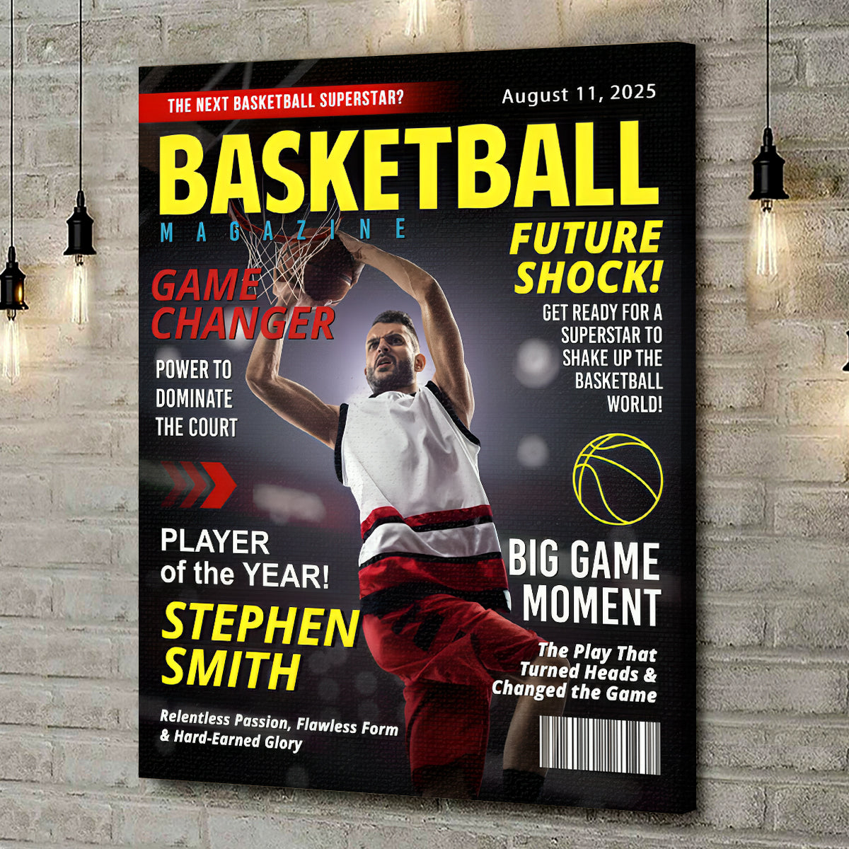 Custom Basketball Magazine Cover, Gift For Basketball Player, Graduation Gift For Basketball Player, Personalized Basketball Gifts
