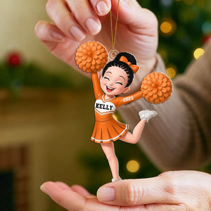 Personalized Cheerleader Girl  Acrylic Ornament, Christmas Gift for Daughter, for Granddaughter