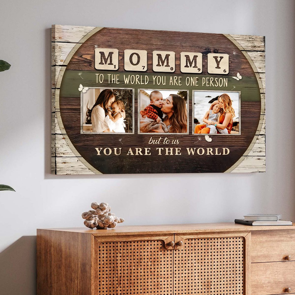 Mommy To The World You Are One Person Custom Photo Canvas, Mothers Day Gift from Kids
