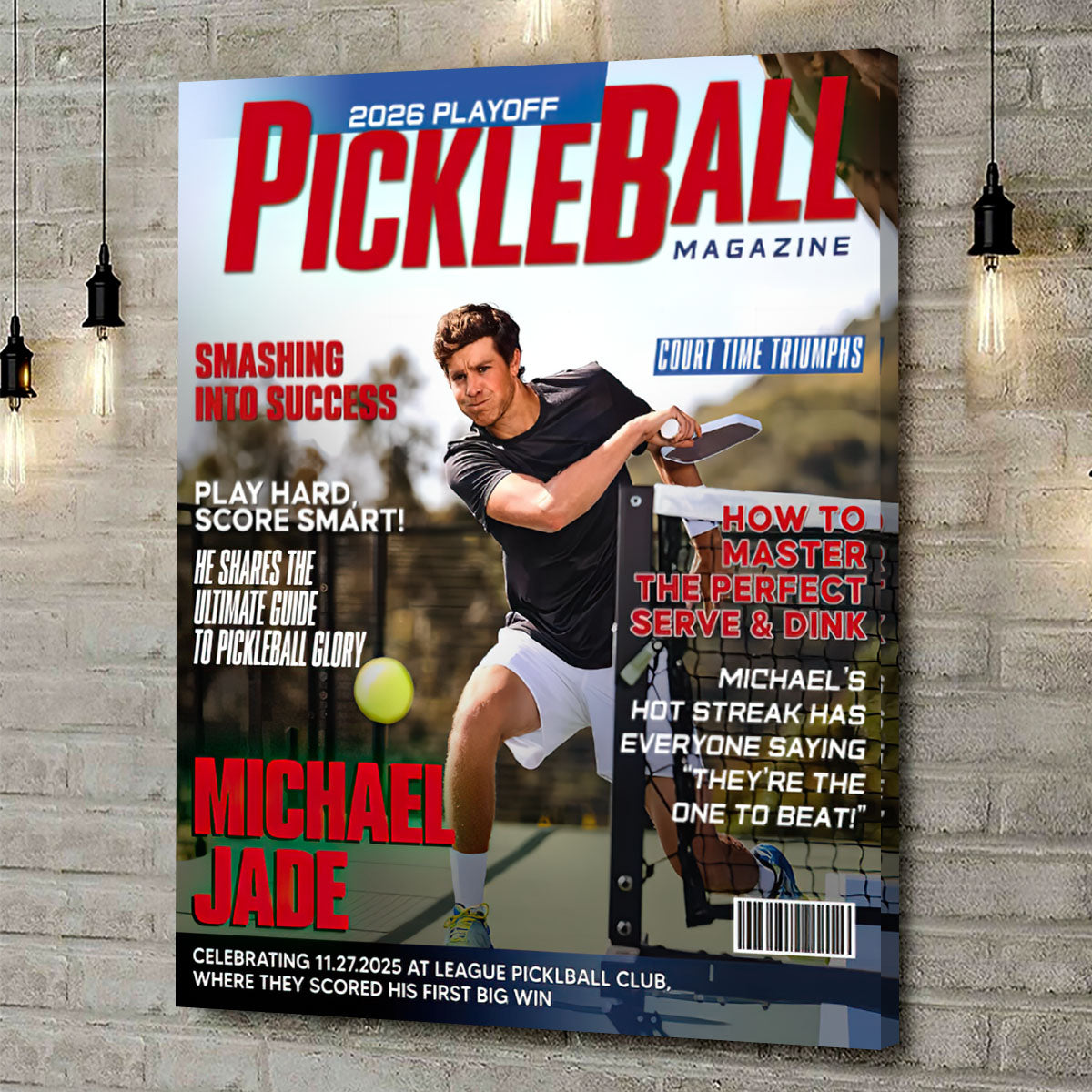 Personalized Pickleball Magazine Cover, Custom Sport Magazine Cover, Pickleball Player Gift, Unique Gifts For Pickleball Player