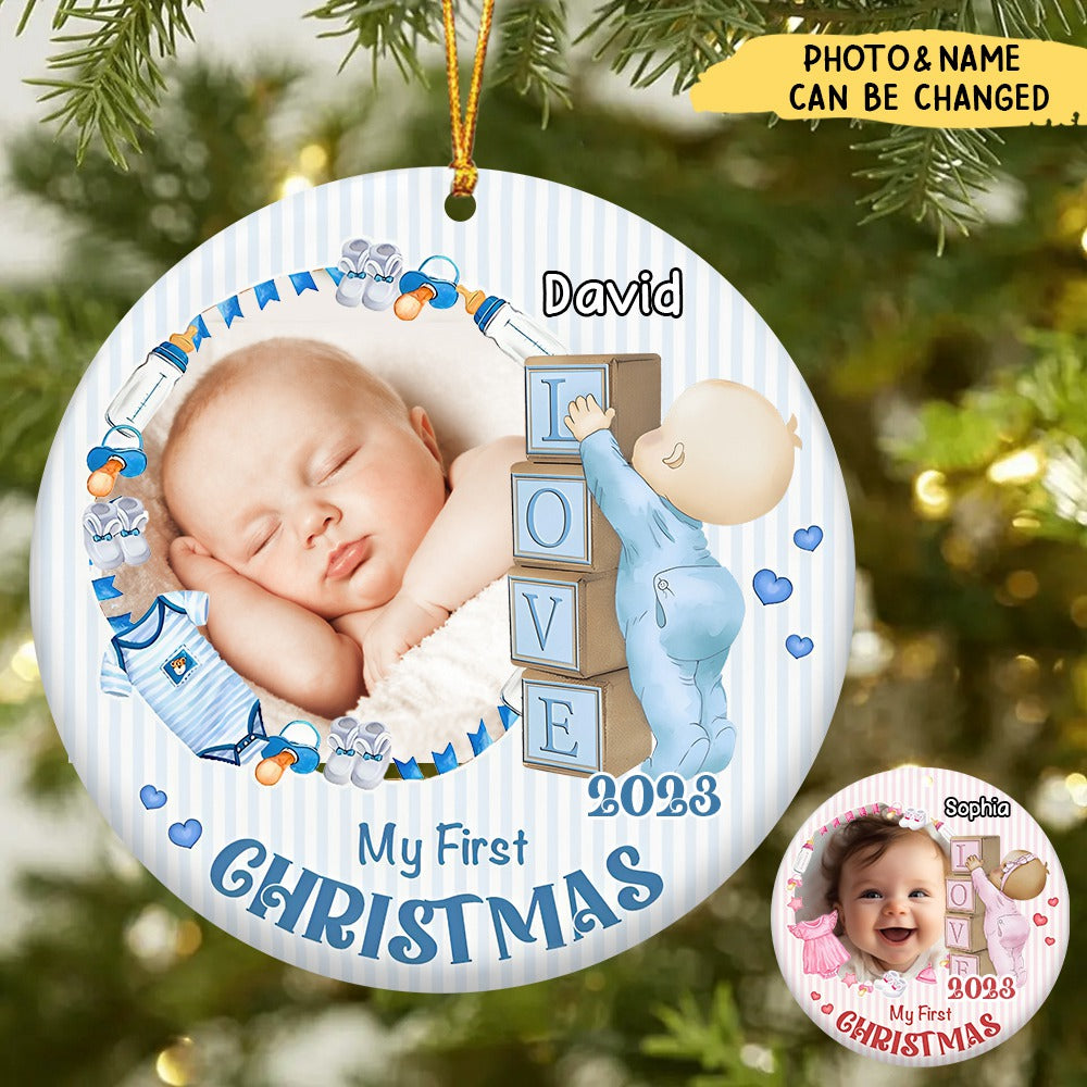 Personalized Newborn Gift Baby First Photo Acrylic Ornament