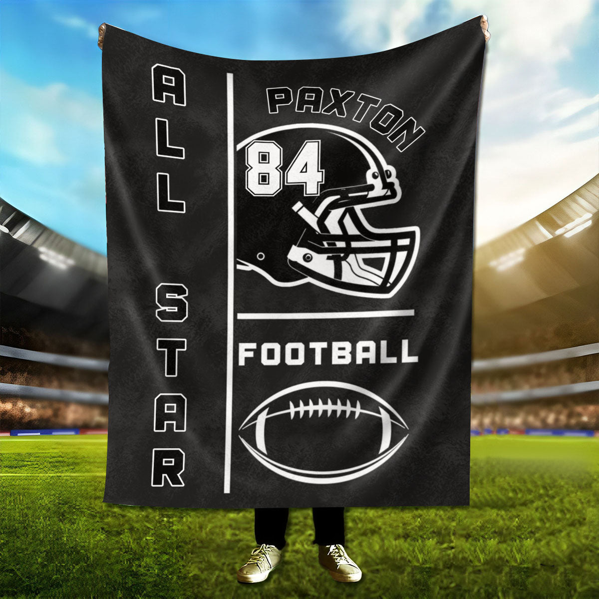 Personalized Football Helmet Blanket Gifts for Football Lovers, Coaches,Fans, Men