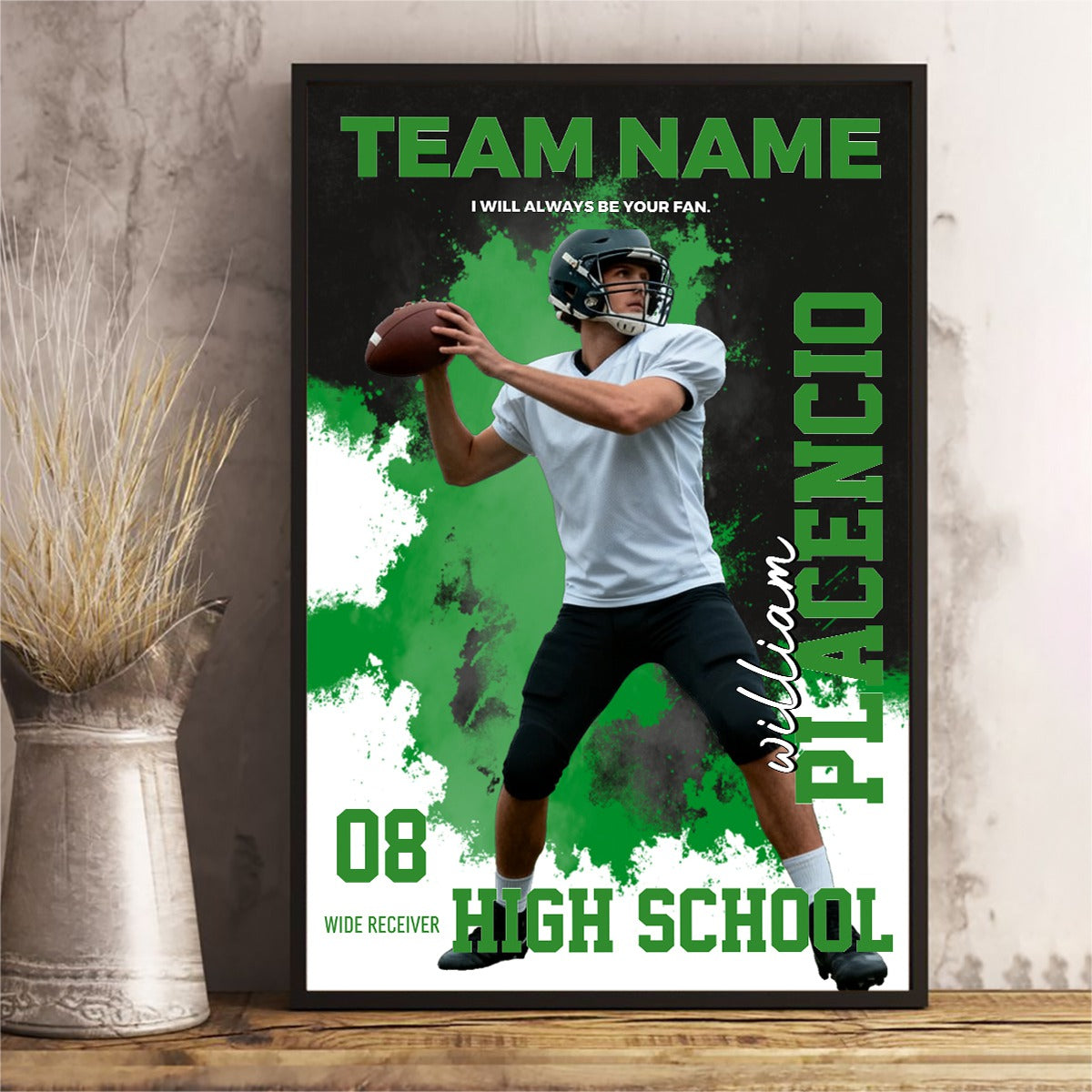 Custom Photo Personalize Poster Canvas Gift For Football Lover Football Family