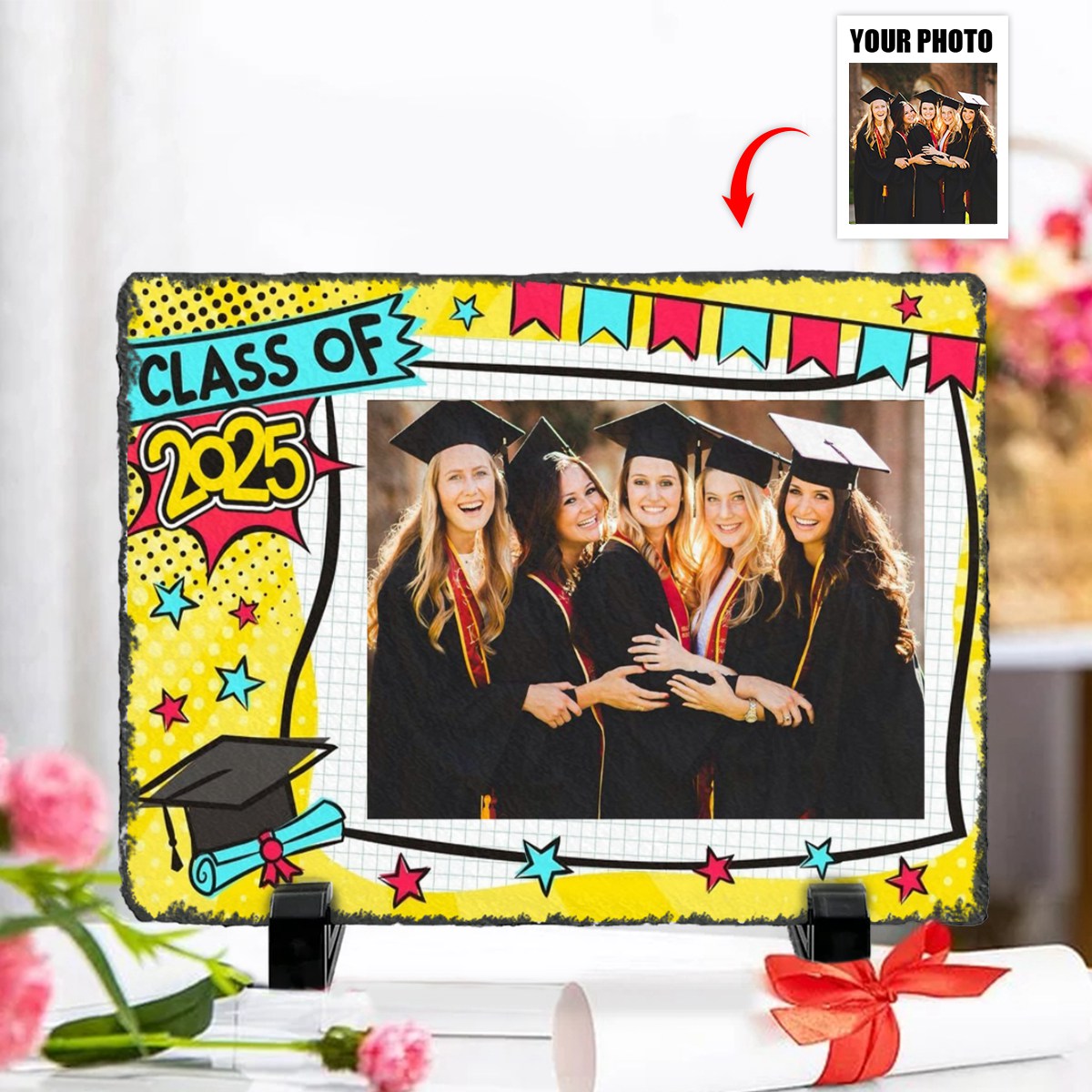 Personalized Graduation Stone With Stand,Graduation Photo Frame, Graduation Gift Idea