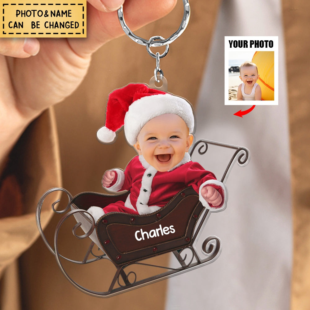 Adorable Newborn Baby - Personalized Acrylic Photo Keychain