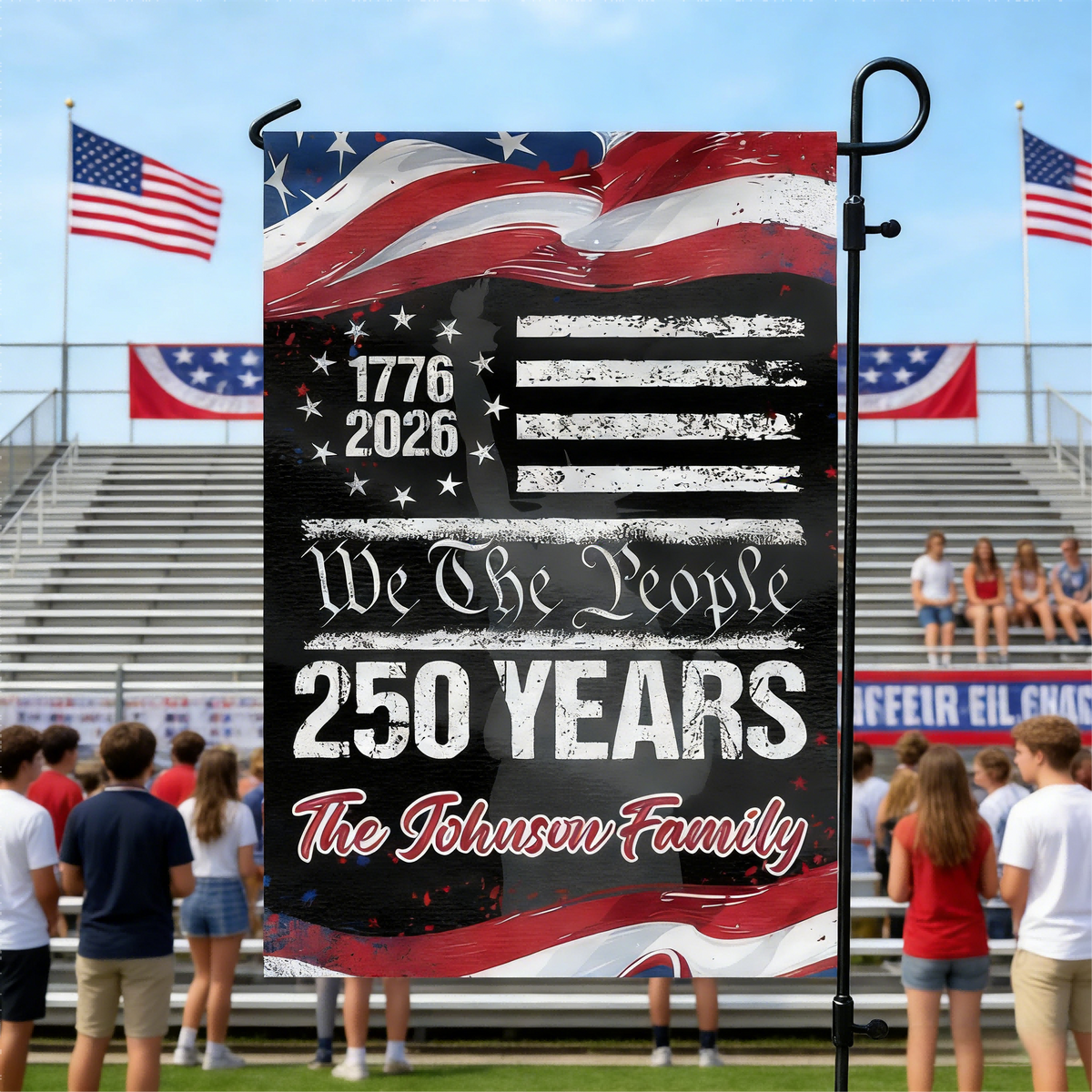250 Years America 250th Birthday 1776-2026 Personalized Garden Flag Gift for Family