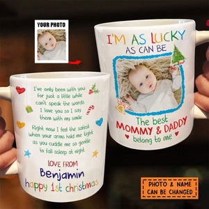 Personalized Baby First Christmas Photo Mug