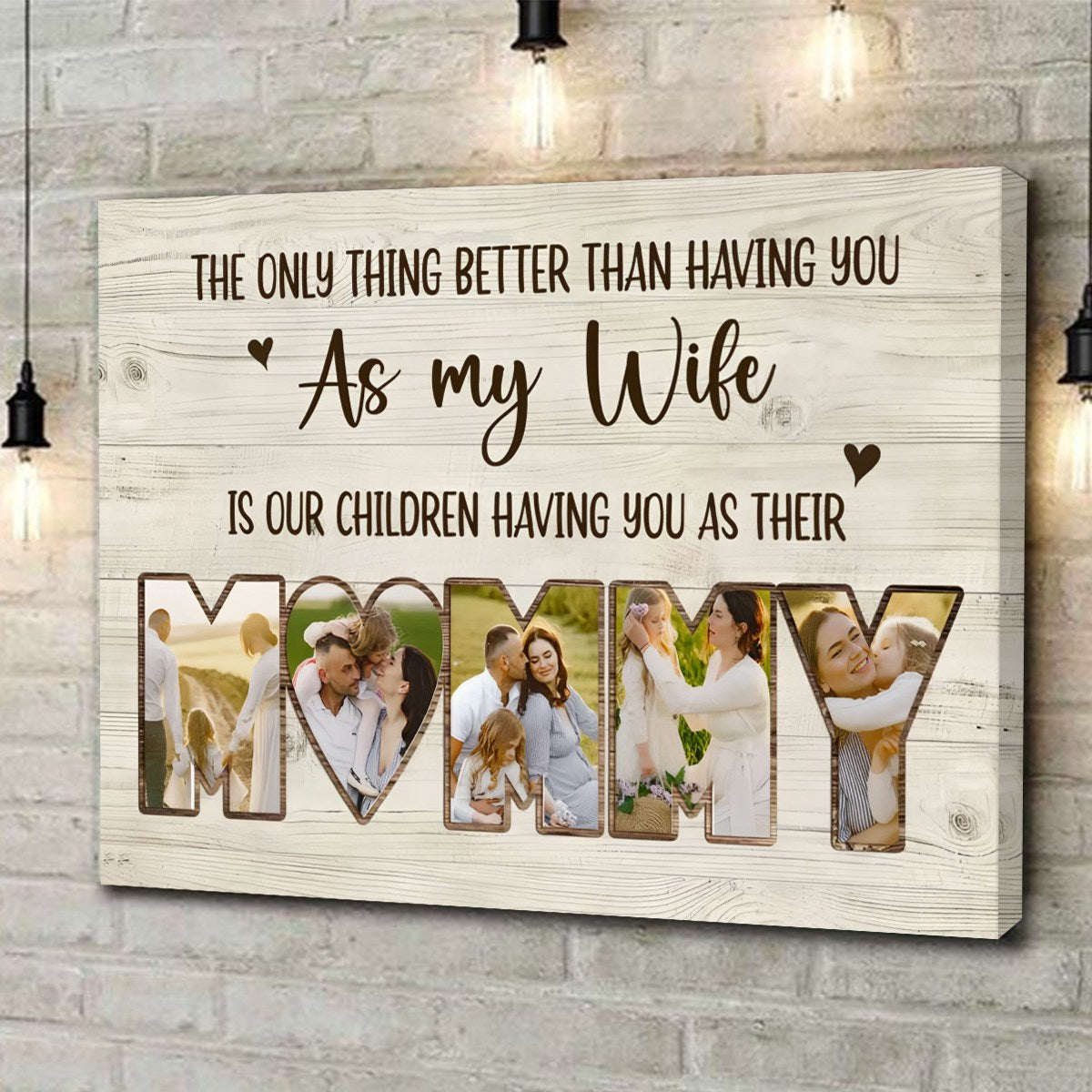 Mommy Photo Collage Canvas Poster,Personalized Mother’s Day Gift For Wife