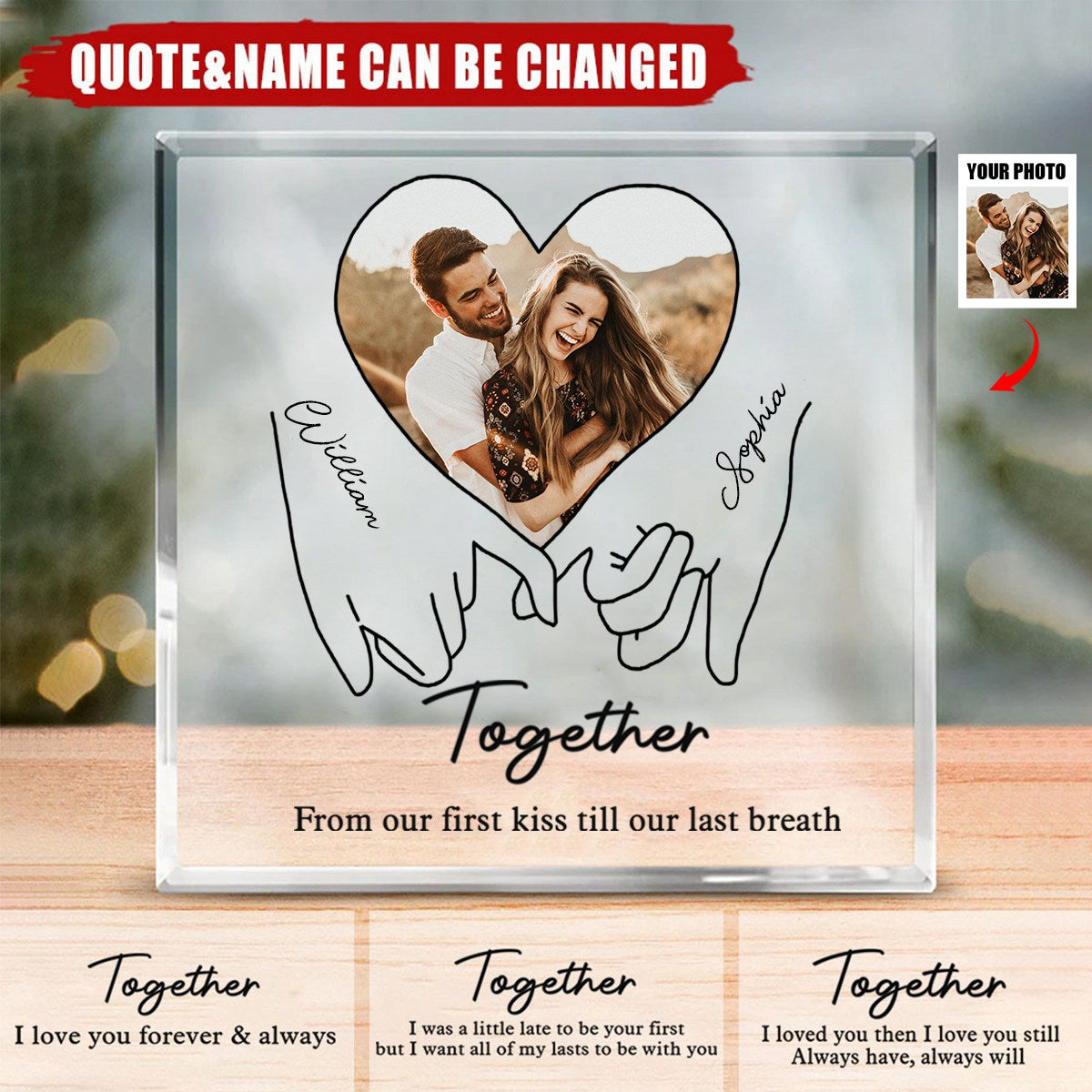 I love you forever & always-Couple Personalized Acrylic Plaque