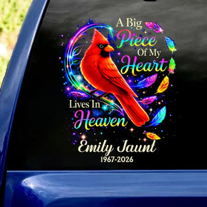 Memorial Gift For Loss Of Loved One – Personalized Cardinal Decal "Forever Loved – My Guardian Angel"