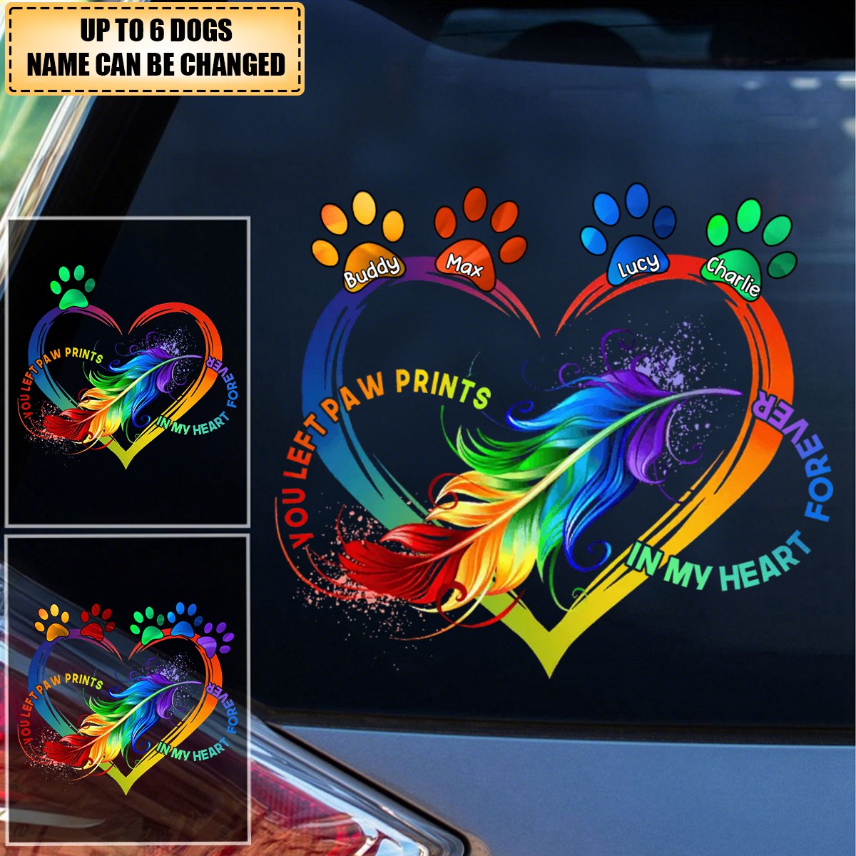Personalized You Left Paw Prints In My Heart Forever Dog Lover Decal