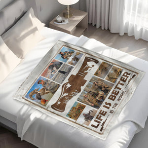 Personalized Hunting Photo Collage Blanket,Hunting Memories Gift For Hunters