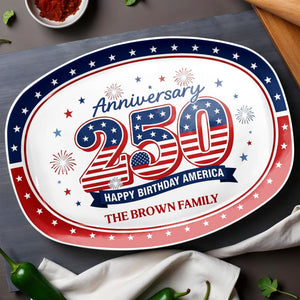 "Happy Birthday, America" – Personalized Custom Plate | Gift For Families