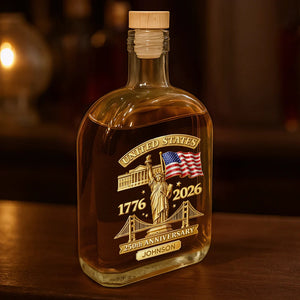 Personalized 250th Anniversary Whiskey Bottle – Patriotic Gift