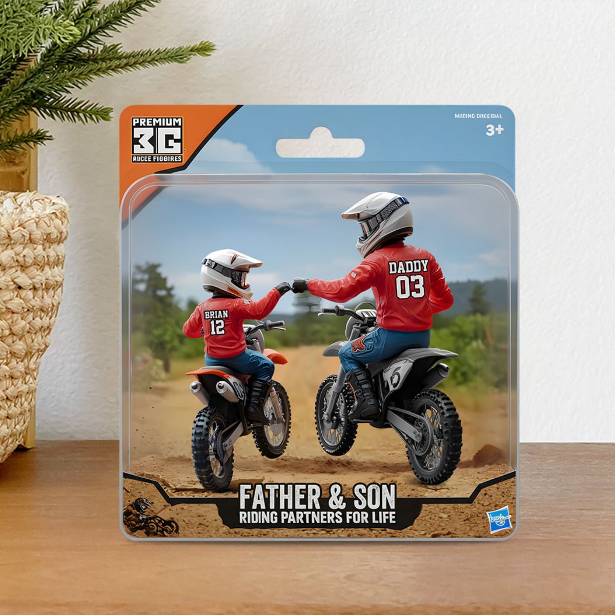 Dirt Bike Dad And Kid - Personalized Dirt Bike Custom Shaped Acrylic Plaque