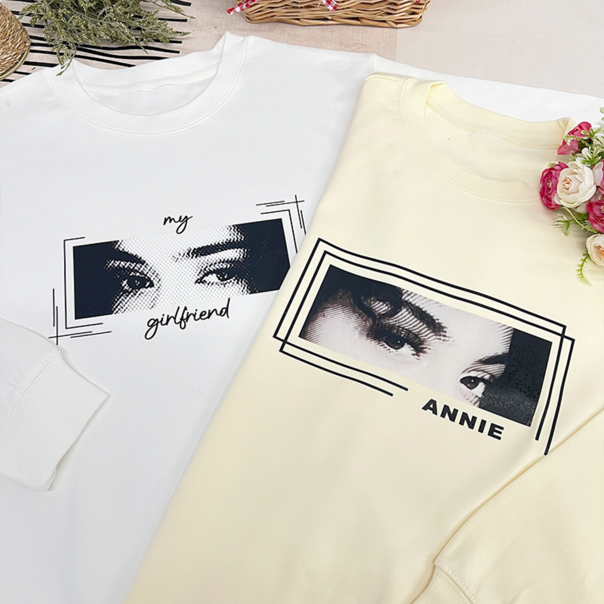 Unique Custom Eyes Tee Loved One's Eyes Personalized Eyes Artwork T Shirt