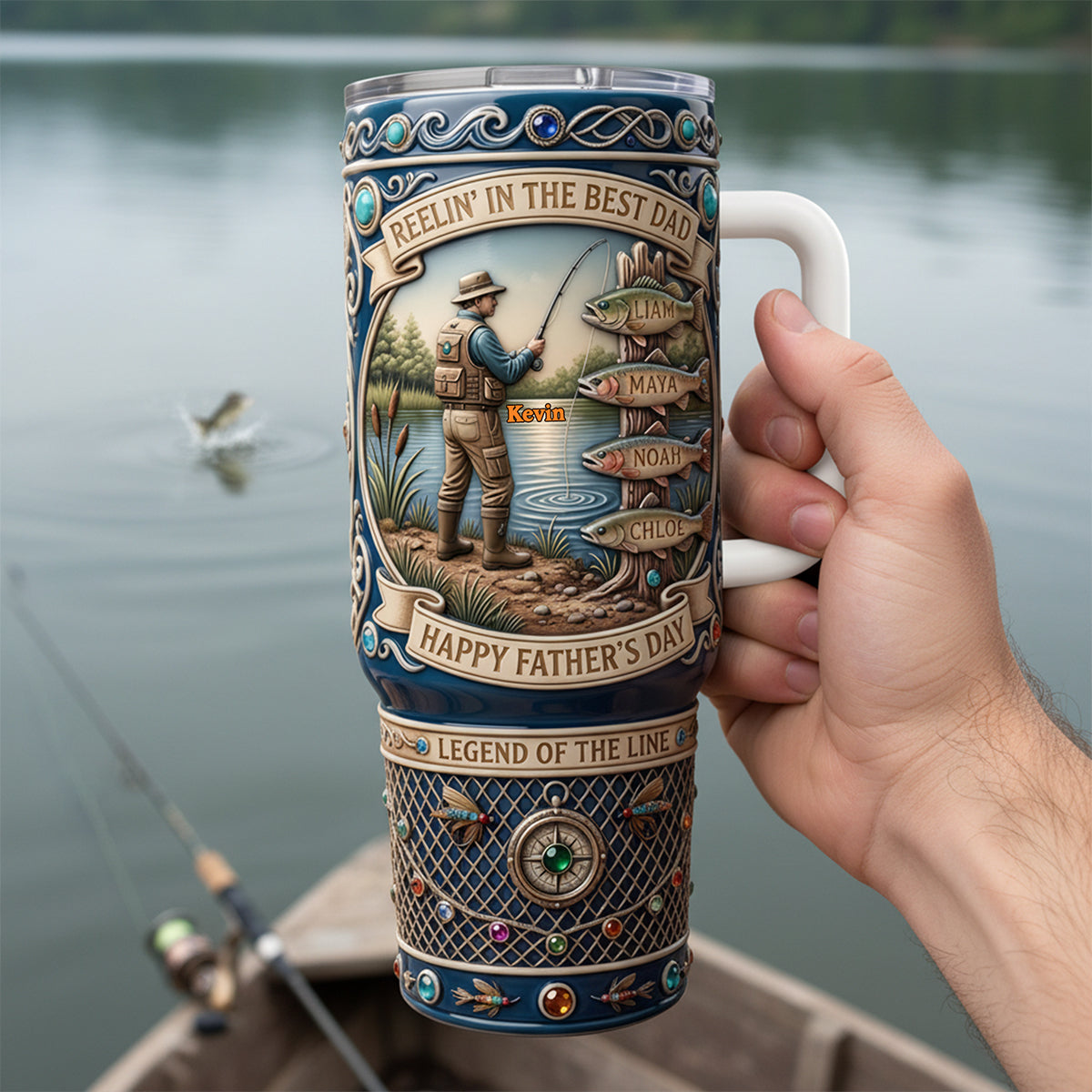 Personalized "Reelin' In The Best Dad" Tumbler – Gift For Dad