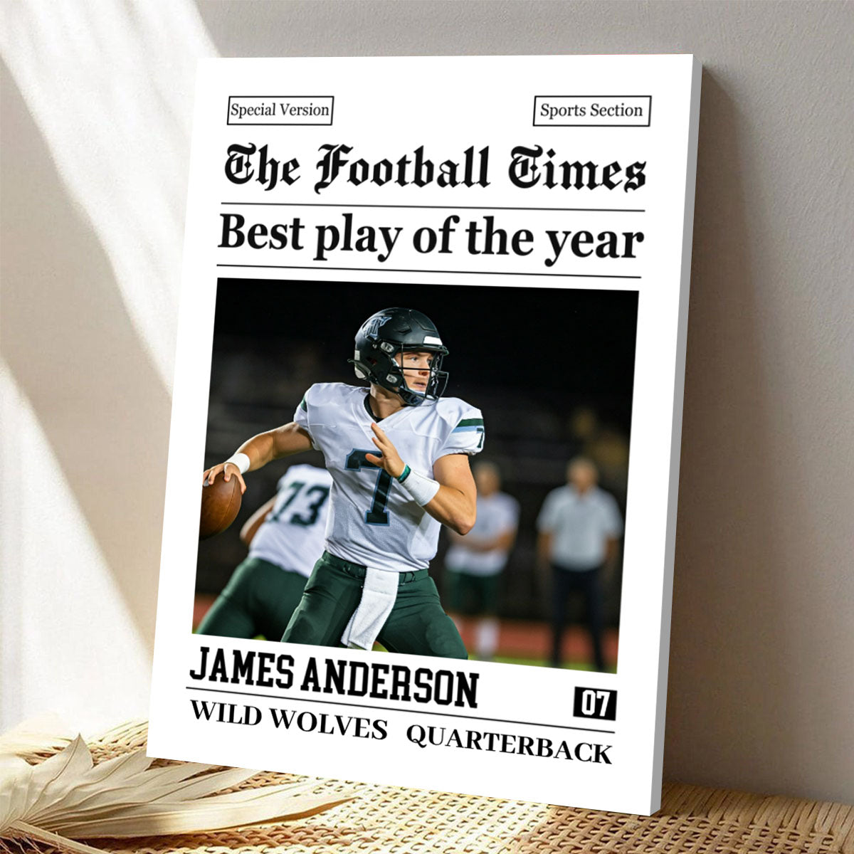 Custom Photo American Football Photo Poster Rookie Today, Champion Tomorrow - Personalized Gift For Football Player