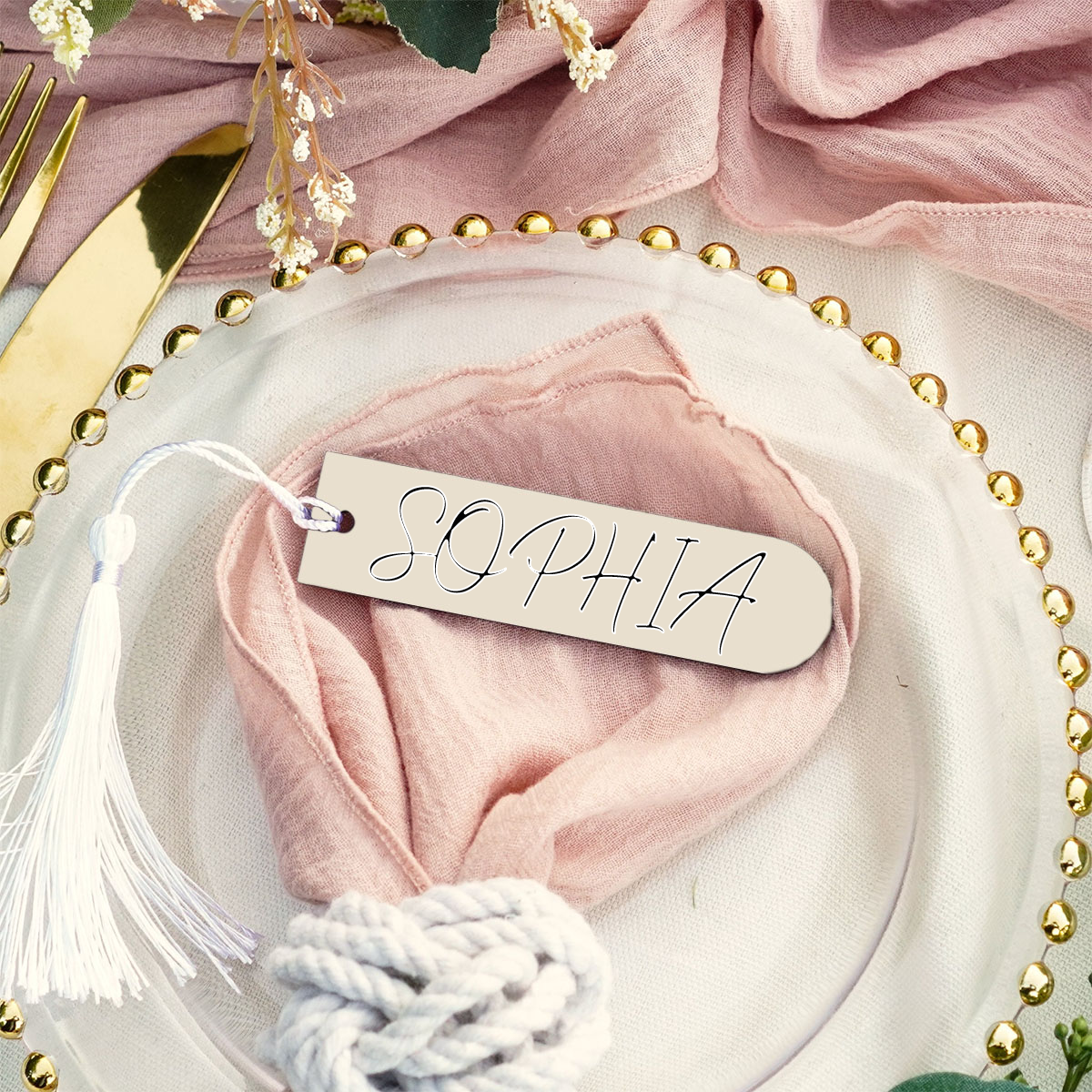 Personalized Decorations Acrylic Bookmark Keyring Wedding Table Decor