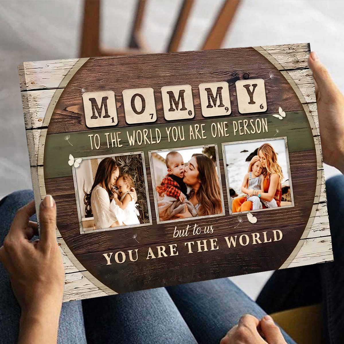 Mommy To The World You Are One Person Custom Photo Canvas, Mothers Day Gift from Kids
