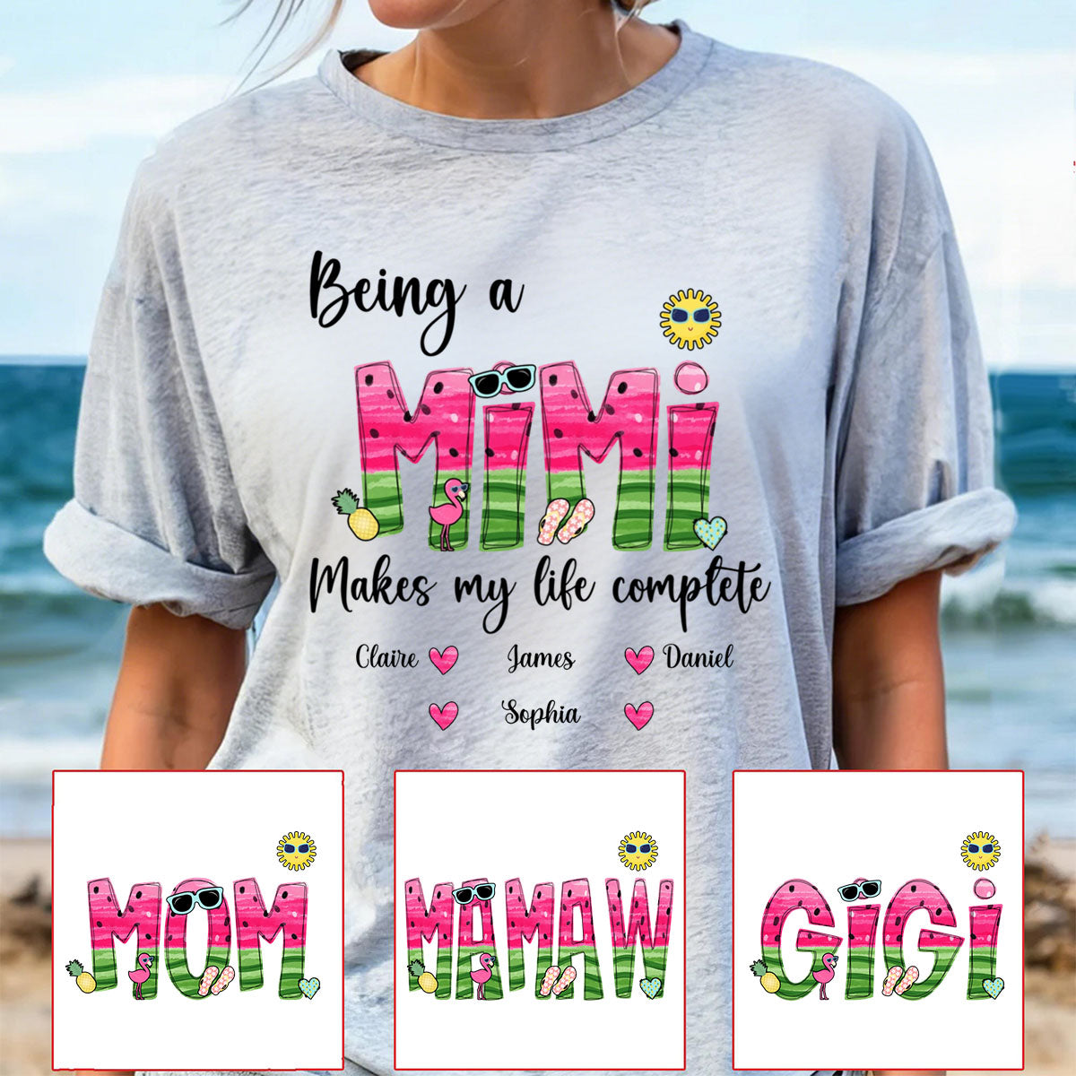 Custom Being A Mimi Makes My Life Complete Watermelon T-Shirt