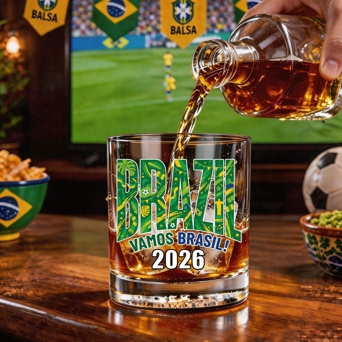 Rep Your Nation – Personalized 2026 Soccer Country Whiskey Glass