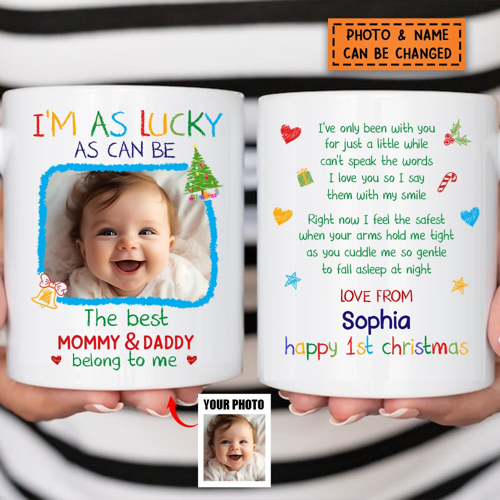 Personalized Baby First Christmas Photo Mug