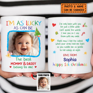 Personalized Baby First Christmas Photo Mug