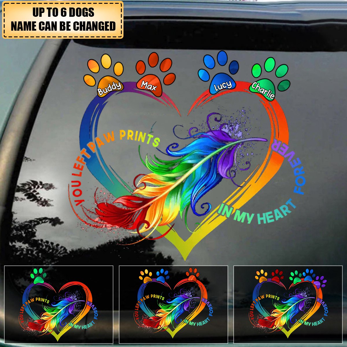 Personalized You Left Paw Prints In My Heart Forever Dog Lover Decal