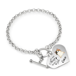 Personalized Heart Bracelet I'm Always With You - Memorial Gift For Cat/Pet Lovers