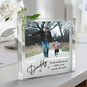 Father's Day Gift For Daddy – Personalized Acrylic Block With Custom Photo From Kids