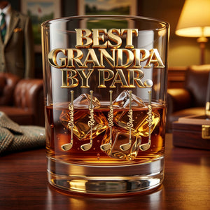 Gift For Golf Dad – Personalized "Legendary Golf Dad" Round Glass