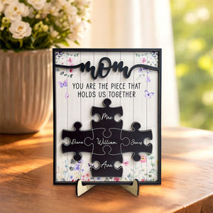 Custom Mother's Day Wooden Plaque – Mom, You Hold Us Together – Personalized Gift For Mom