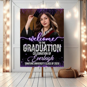 Custom Photo Grad Party Canvas Sign - Personalized Graduation Decoration Canvas