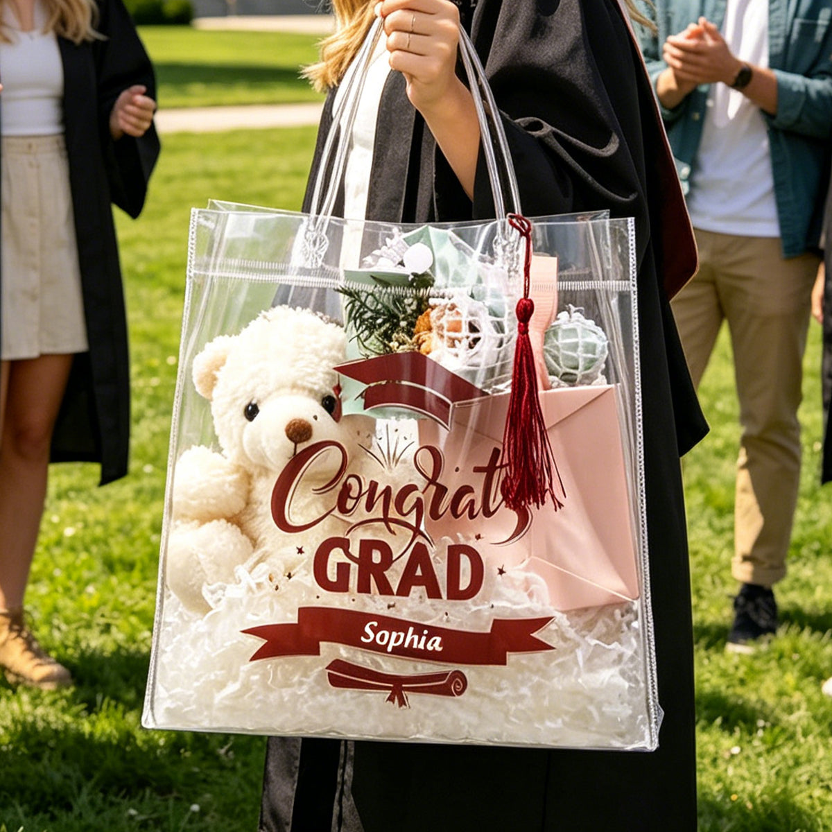 Sweetude 2026 Graduation Clear Gift Personalized Bags with Tassel Bulk, Congrats Grad