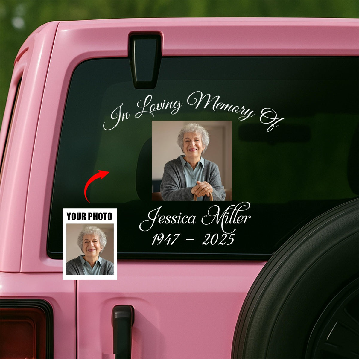 In Loving Memory - Memorial Personalized Photo Decal
