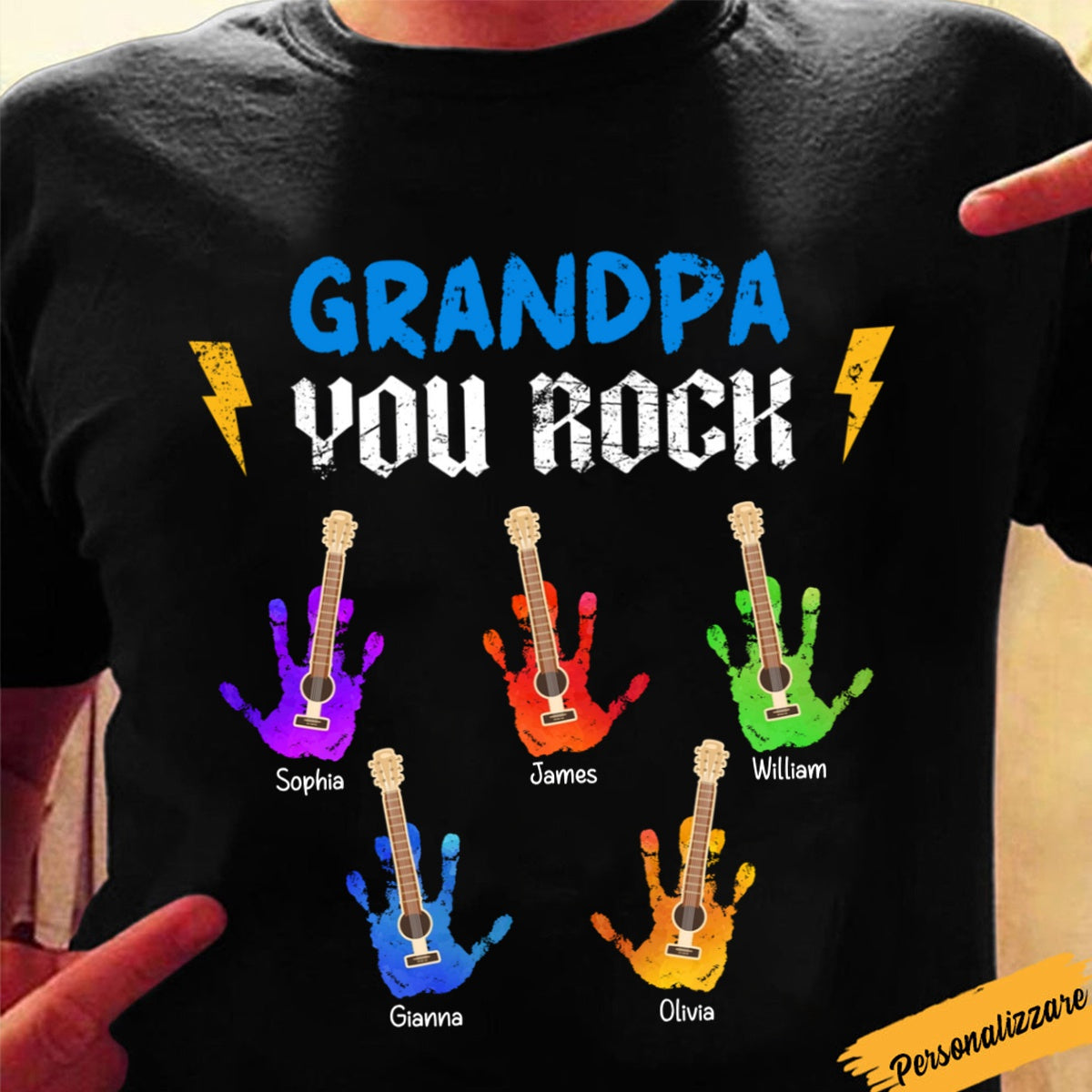 Grandpa You Rock - Personalized Pure Cotton T Shirt