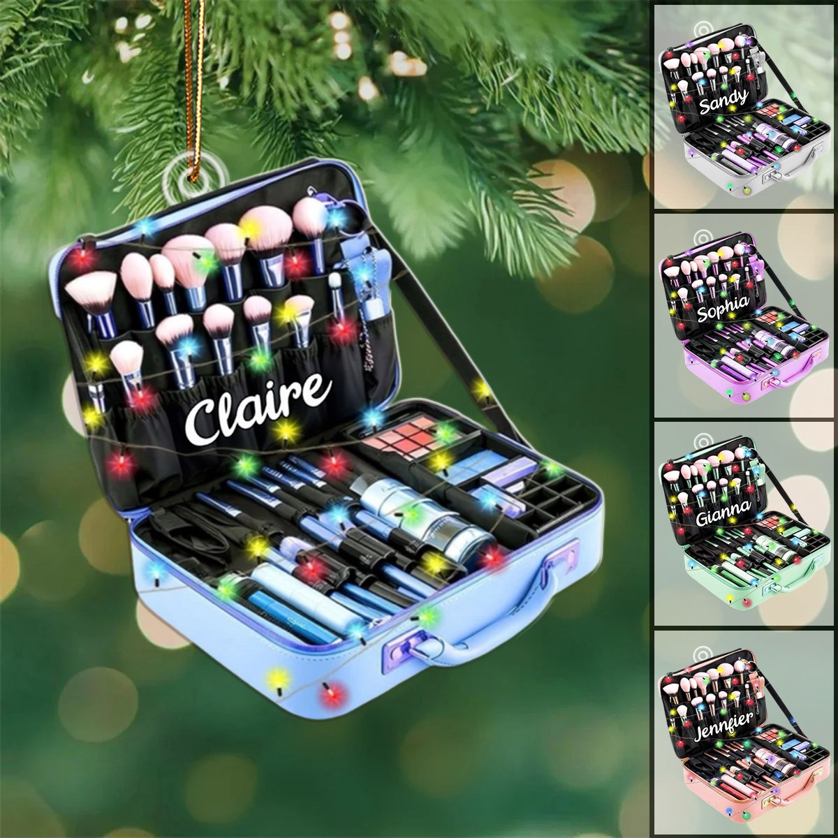 Personalize Makeup Crylic Christmas Ornament, Custom Name Acrylic Ornament