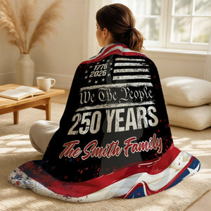 250 Years USA 250th Birthday 1776-2026 Personalized Blanket Gift for Family