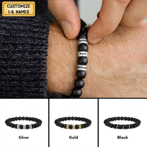 Personalized Men Beaded Bracelet,Custom 1-8 Name