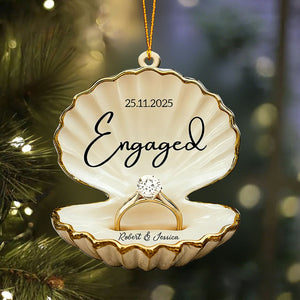 Engaged, Couple Christmas Home Decor, Christmas Ornament, Personalized Ornament