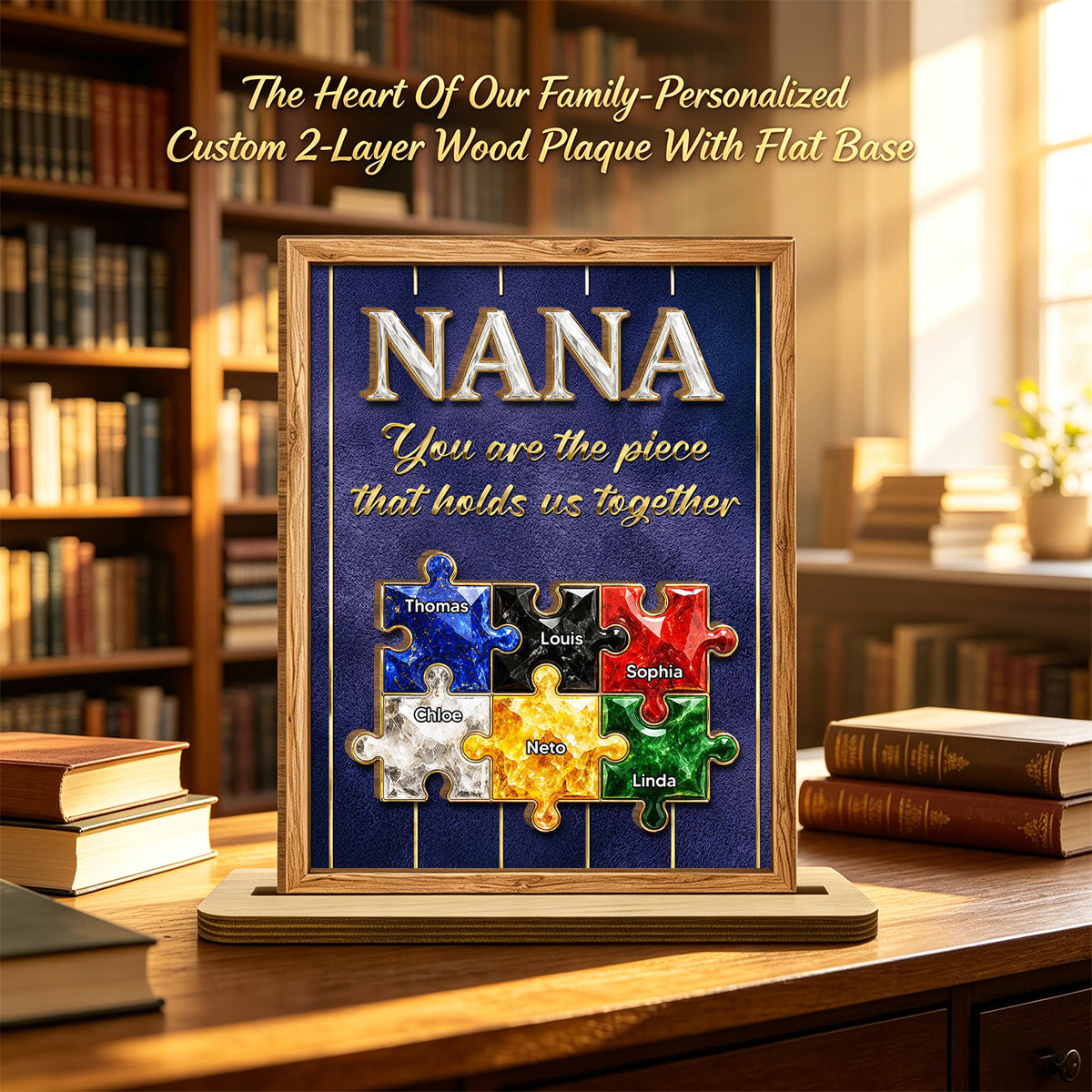 The Heart Of Our Family - Personalized Custom Wood Plaque